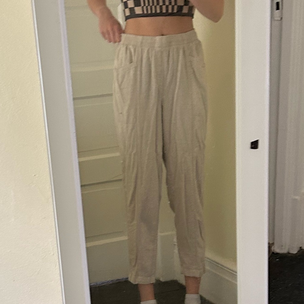 Old Navy Tan Linen Pants